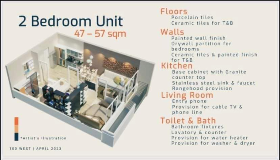 1BR to 2BR Ready for Occupancy Condominium Units in 100West Makati City - Media Image Asset Panel Sub-No 9