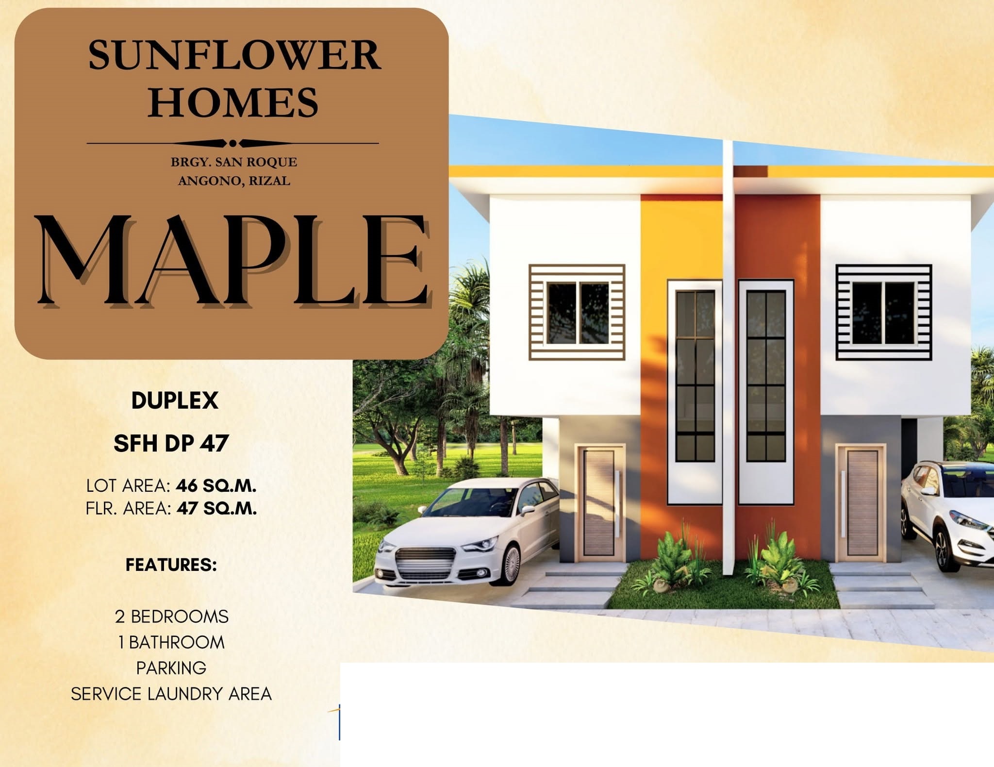 Brand New Residential House & Lot For Sale in Angono, Rizal (46 sqm Lot Area) - Primary Display View Frame Location in Angono, Rizal